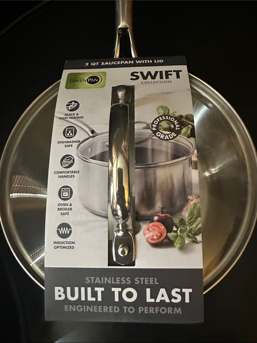 SWIFT Stainless Steel 2 quart Saucepan with Lid — Silver